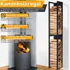 Półka na drewno kominkowe Bettizia, metalowa, czarna, do Podgląd zdjęcia produktu 3