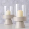 Boltze Windlicht Pallas Leuchter Eisen & Klarglas Beige Náhled obrázku produktu 2