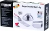 The image shows the packaging of a burger smasher set, with the product components visible on the front. Anteprima dell’immagine prodotto