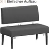 A disassembled two-seater sofa with its backrest detached, showing the connection points. Podgląd zdjęcia produktu
