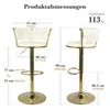 Hawthyhome Barhocker mit goldener Metallbasis(2er Set) Produktbild-Vorschau 2