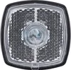A close-up, front-facing view of a square-shaped vehicle light with a reflective grid pattern and a central lens. Náhľad obrázku produktu