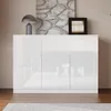 Hochglanz Sideboard Weiß 120x40x83cm, 2 Schubladen & 3 Produktbild-Vorschau 1