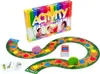 A children's board game called 'My First Activity' is displayed on a white background. The game includes a colorful game box, a winding game board with colorful spaces, two elephant-shaped game pieces, and a stack of cards. Produktbild-Vorschau