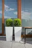 Quadratische hohe Meißel Blumentopf 19x36cm Weiß + Einsatz Produktbild-Vorschau 4