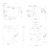 Technical drawings and dimensions of a toilet. Anteprima dell’immagine prodotto
