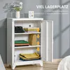 HOMCOM Sideboard mit Lamellentüren Metallschrank mit Produktbild-Vorschau 4