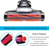Close-up view of a vacuum cleaner brush head and replacement instructions. Produktbild-Vorschau