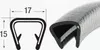KS9-12S Kantenschutzprofil schwarz Klemmbereich 9-12 mm / Produktbild-Vorschau 1