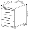 Rollcontainer AC30 RE, 60er Tiefe 42,8 x 58 x 59 cm, Produktbild-Vorschau 6