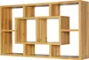 A wooden bookshelf with multiple compartments against a white background. Produktbild-Vorschau