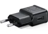 A black Samsung USB charger adapter with European plug prongs and a USB port. Produktbild-Vorschau