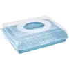 A blue cake carrier with a clear lid and handle. Anteprima dell’immagine prodotto