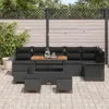 Gartensofa-set mit Kissen 10 pcs Schwarz Poly-Rattan Produktbild-Vorschau 3
