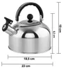 Edelstahl Flötenkessel 2,0L Camping Wasserkessel Produktbild-Vorschau 3