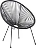 BELIANI Balkonstuhl Schwarz Polyrattan Spaghetti-Optik Produktbild-Vorschau 1
