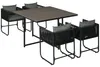 Outsunny 5-tlg. Polyrattan Gartenmöbel Set Esstisch mit 4 Produktbild-Vorschau 1