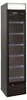 A tall, narrow, black beverage cooler with a glass door and internal shelves. Produktbild-Vorschau