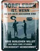 LANOLU Retro Blechschild DORFLEBEN- lustige Schilder mit Produktbild-Vorschau 1