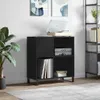 vidaXL Plattenschrank Schwarz 84,5x38x89 cm Holzwerkstoff Produktbild-Vorschau 2
