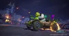 Shrek is driving a kart with a purple-haired character in the back, racing at night with a castle in the background. Podgląd zdjęcia produktu