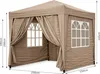 Faltpavillon 2,5 x 2,5 m Braunbeige, 4 Easy-Klett Produktbild-Vorschau 3