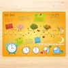 stabiles Vinyl Tischset - Zeit Jahreszeiten Uhrzeit Kinder Produktbild-Vorschau 2