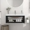 Badezimmer-Waschtischgestell mit Waschbecken Schwarz Eisen Produktbild-Vorschau 2