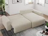 A modern living room with a beige boucle sectional sofa with a pull-out bed feature. Produktbild-Vorschau
