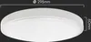 A white circular LED ceiling light is shown against a black background, with dimensions indicated by text overlays. Anteprima dell’immagine prodotto