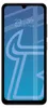 A smartphone screen displaying the time and date, with a stylized graphic overlay. Produktbild-Vorschau