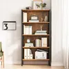 A bookshelf filled with books and decorative items, placed against a white wall. Anteprima dell’immagine prodotto