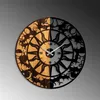 Opviq, Wooden- TNL1173, Nussbaumfarbe,Schwarz, Wanduhren, Produktbild-Vorschau 4