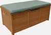 A wooden storage chest with a cushion on top, shown from a three-quarter angle. Anteprima dell’immagine prodotto