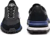 Two views of a pair of black and blue sneakers against a white background. Produktbild-Vorschau