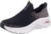 A single black Skechers sneaker with rose gold accents and a white sole is shown against a white background. Náhled obrázku produktu