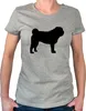 Huuraa Damen T-Shirt Mops Silhouette XXL Sport Grey Bio Produktbild-Vorschau 1