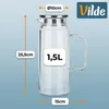 Vilde | Glaskaraffe mit Deckel - Wasserkrug 1,5L - Karaffe Produktbild-Vorschau 6