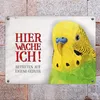 Metallschild mit Wellensittich Motiv und Spruch: Betreten Produktbild-Vorschau 7