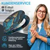 A woman is smiling and clapping her hands in front of a toilet seat with a marble pattern. There is text on the left side of the image. Produktbild-Vorschau