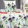 Mikrofaser Satin Bettwäsche  Blumenwiese 135x200 80x80 Set Produktbild-Vorschau 2
