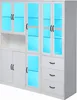 A white display cabinet with blue LED lighting. Podgląd zdjęcia produktu