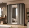 AX LIVING Cabinio Kleiderschrank Grau Weiß mit Spiegel 180 Produktbild-Vorschau 2