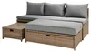 home24 Loungeset - 3-teilig - Polyrattan / Webstoff - Braun Produktbild-Vorschau 3