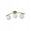 A product shot of a gold ceiling light with three white glass globes. Náhľad obrázku produktu