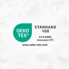 The image displays the OEKO-TEX Standard 100 logo and certification information against a textured white background. Náhled obrázku produktu