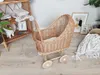Großer Puppenwagen aus natürlichem Korbgeflecht - Holz Produktbild-Vorschau 4