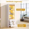 Vitrína Merax s LED osvětlením, knihovna se 3 otevřenými Náhled obrázku produktu 8