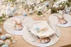 Tischset Hase Jonas Rund Beige Hellblau 4er Set Platzset Produktbild-Vorschau 2