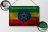 Blechschild Flagge Äthiopien 30x20cm Flag Ethiopia Rost Produktbild-Vorschau 2